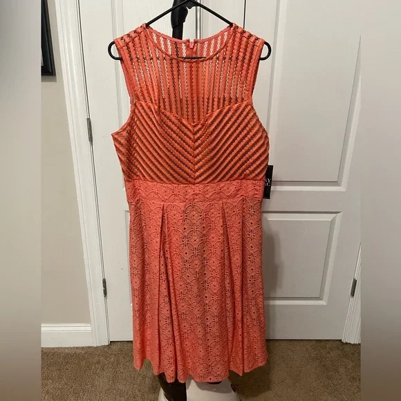 Peach. Lace. Dress. - Picture 1 of 3